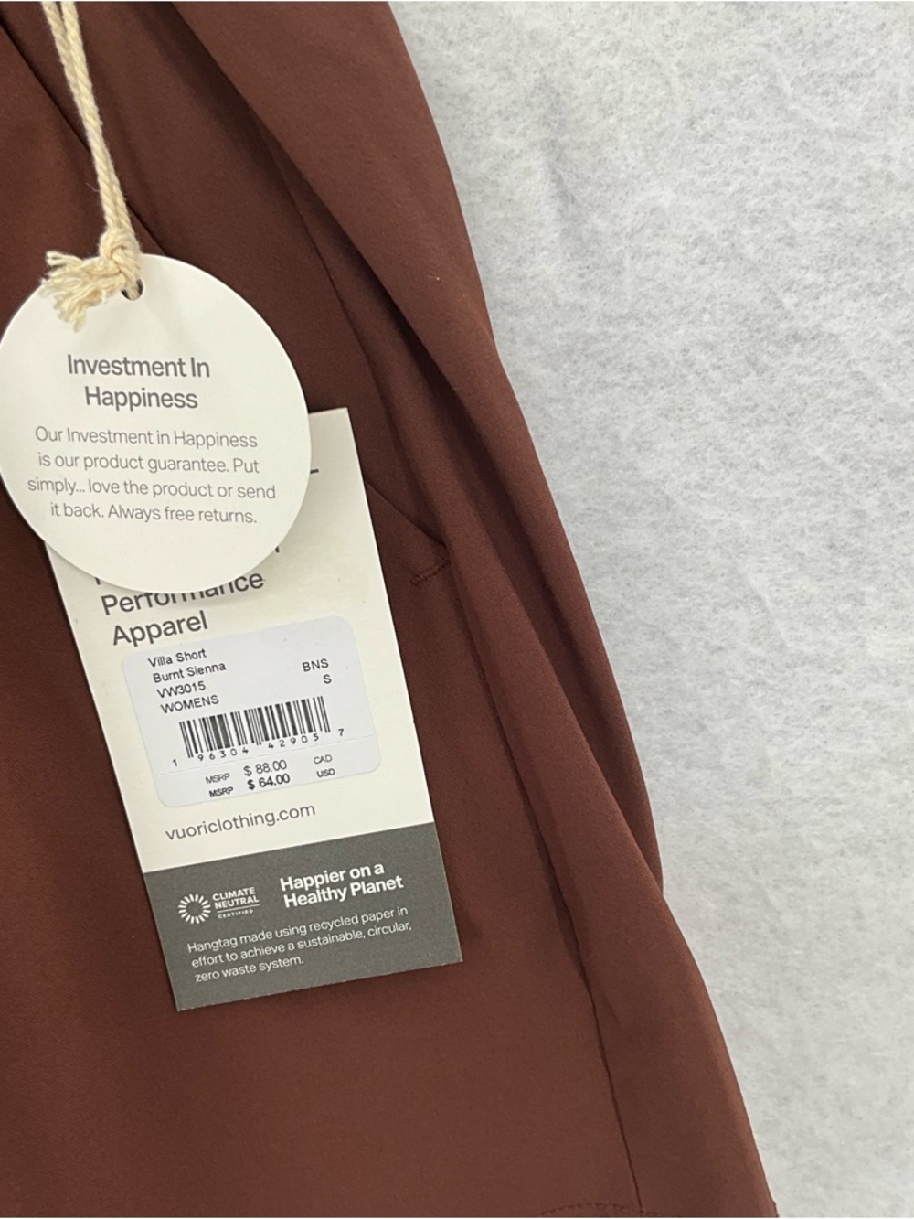 NWT Women's Vuori Villa Shorts Burnt Sienna Small VW3015 - Picture 8 of 13